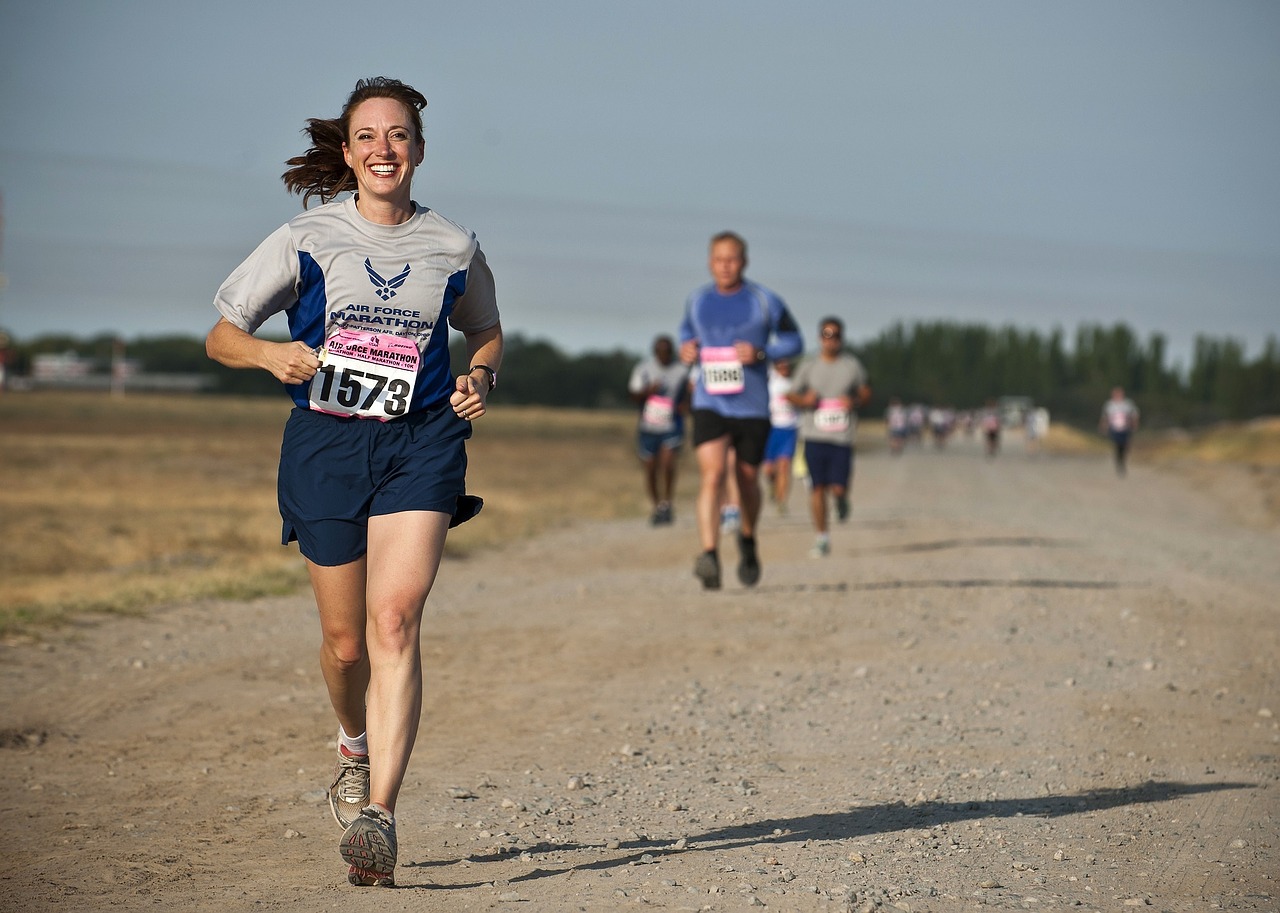 Friends having a health lifestyle by running